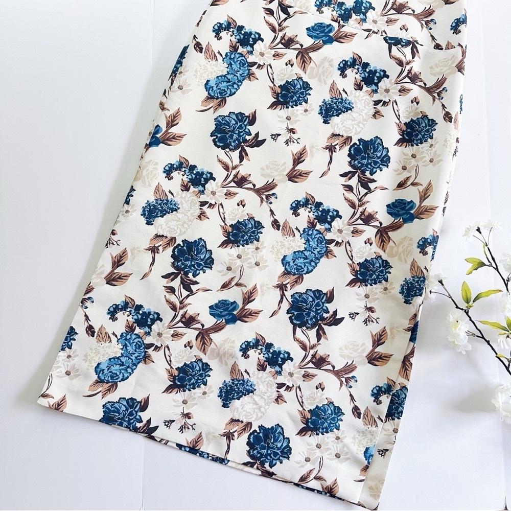 Tory Burch Strappy-Back Floral Caramel Midi Dress - Picture 3 of 7